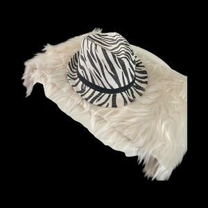 Zebra Print Fedora Hat
